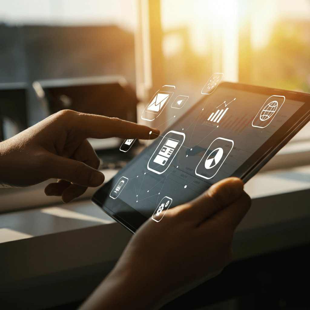 Vendedor usando inteligência artificial em processo comercial B2B